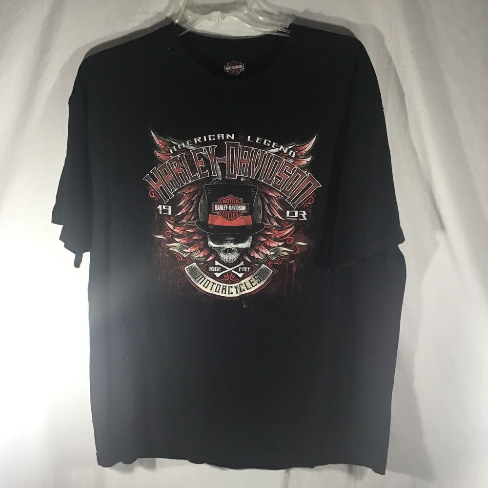 Harley-Davidson XXL T-Shirt American Legend 1903 Skull Top Hat Biker Tee